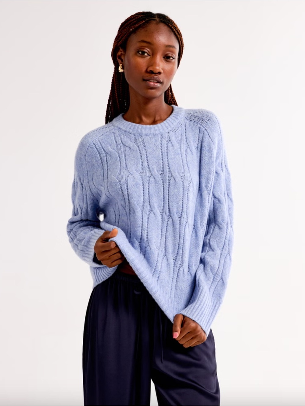 Abercrombie & Fitch Cable Knit Crewneck Sweater
